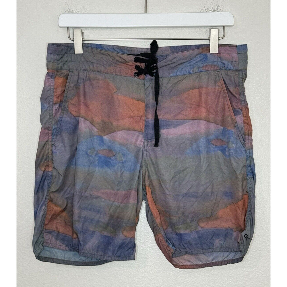 Outerknown Agility Shorts Watercolor Pull On Running Training‎ Pocket, 31